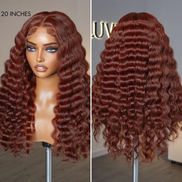Retro Trends Dark Reddish Brown Ocean Wave Glueless 5x5 Closure Lace Long Wig - US Only - Image 7