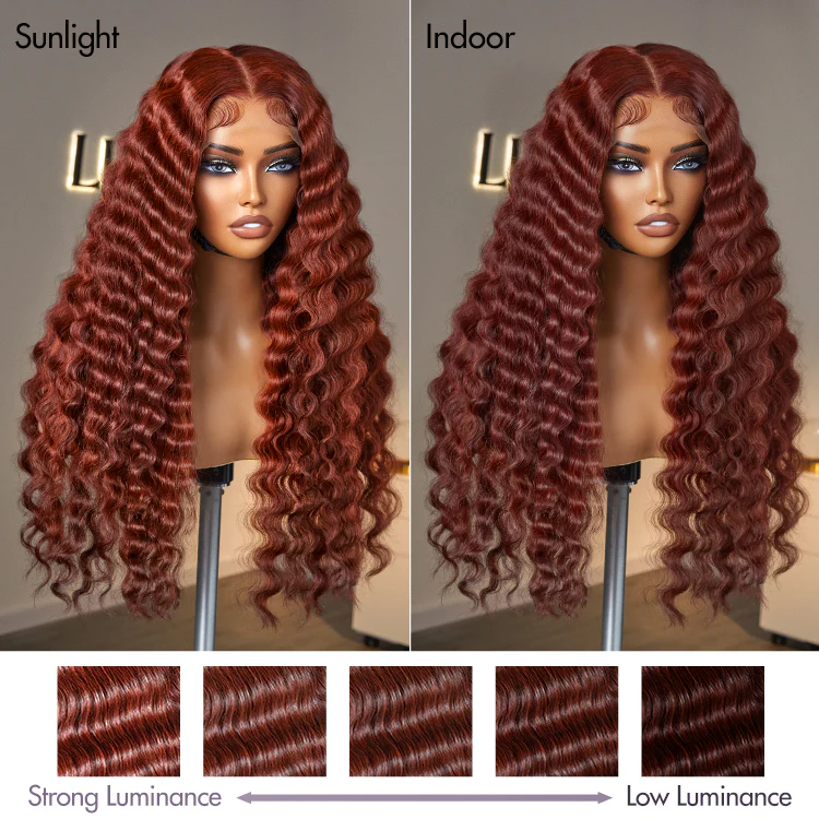 Retro Trends Dark Reddish Brown Ocean Wave Glueless 5x5 Closure Lace Long Wig - US Only - Image 8