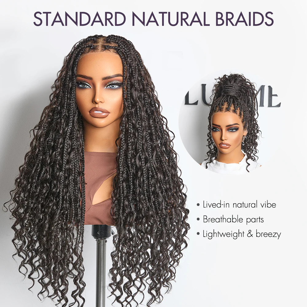 Special Offer | Flexi-Fit Invisi Drawstring Cap Full Lace Knotless Boho Curls Braided Long Wig Super Natural Scalp - Image 7