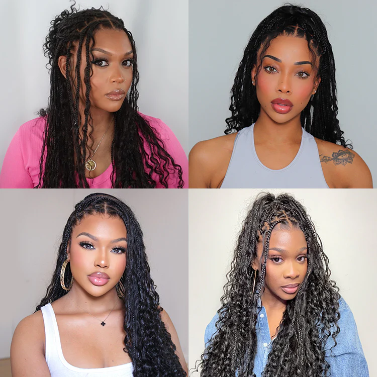 Special Offer | Flexi-Fit Invisi Drawstring Cap Full Lace Knotless Boho Curls Braided Long Wig Super Natural Scalp - Image 9