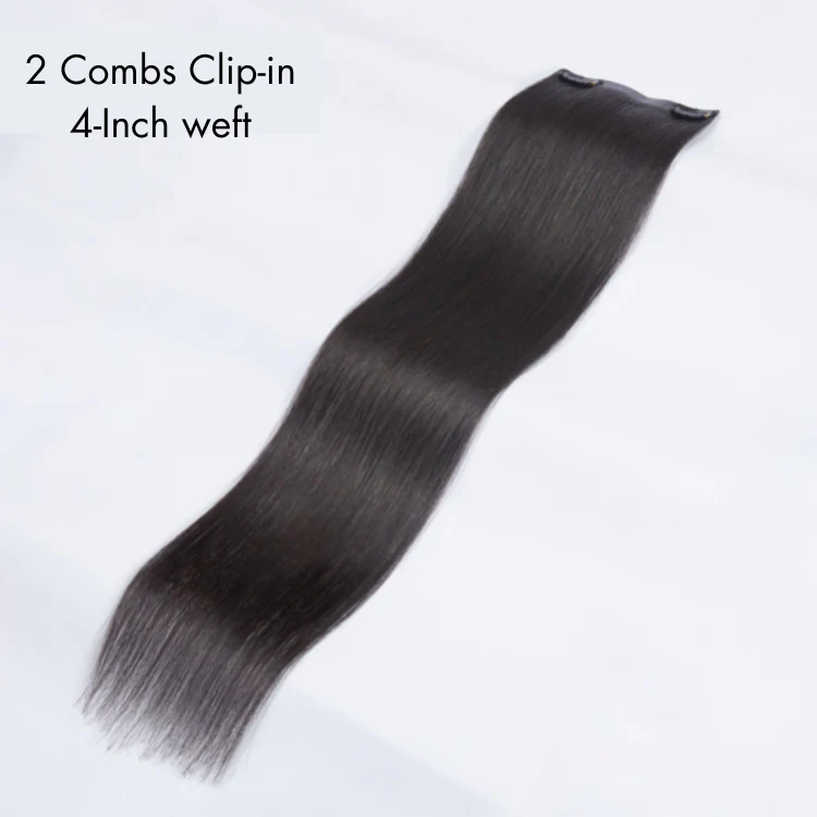 1pc Super Natural Straight Clip in Human Hair Extensions | Not Sold in Sets - Image 3