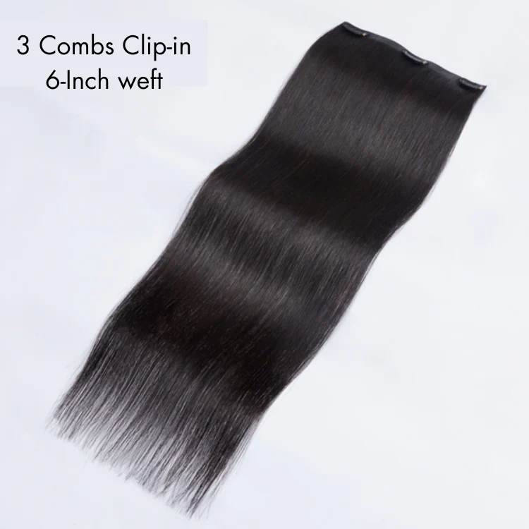 1pc Super Natural Straight Clip in Human Hair Extensions | Not Sold in Sets - Image 4