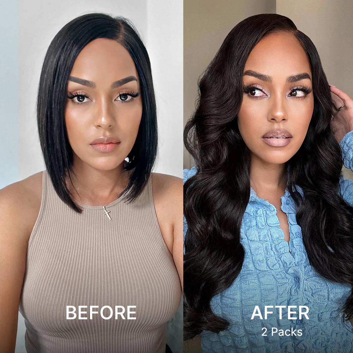 Tape in Extensions Human Hair 110g 40pcs Body Wave Natural Black Seamless Invisible Double Sided Extensions - US Only - Image 5