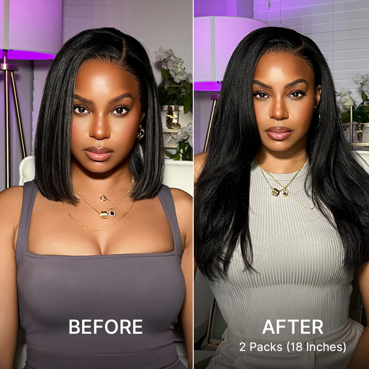 Tape in Extensions Human Hair 110g 40pcs Yaki Straight Natural Black Seamless Invisible Double Sided Extensions - US Only - Image 6