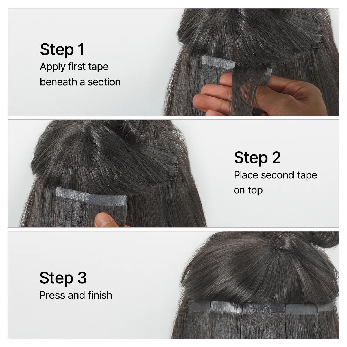 Tape in Extensions Human Hair 110g 40pcs Yaki Straight Natural Black Seamless Invisible Double Sided Extensions - US Only - Image 9