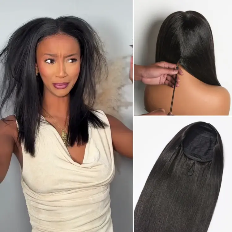 Tiktok Exclusive Deal | Luvme Too Easy Texture™ 3-In-1 Half Wig 180% Density Kinky Curly / Yaki Straight / Water Wave Glueless Flexi-Fit Drawstring Wig - Image 7