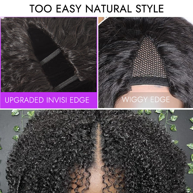 Tiktok Exclusive Deal | Luvme Too Easy Texture™ Wig 180% Density Kinky Curly / Yaki Straight Glueless V Part Flexi-Fit Drawstring Wig - Image 4
