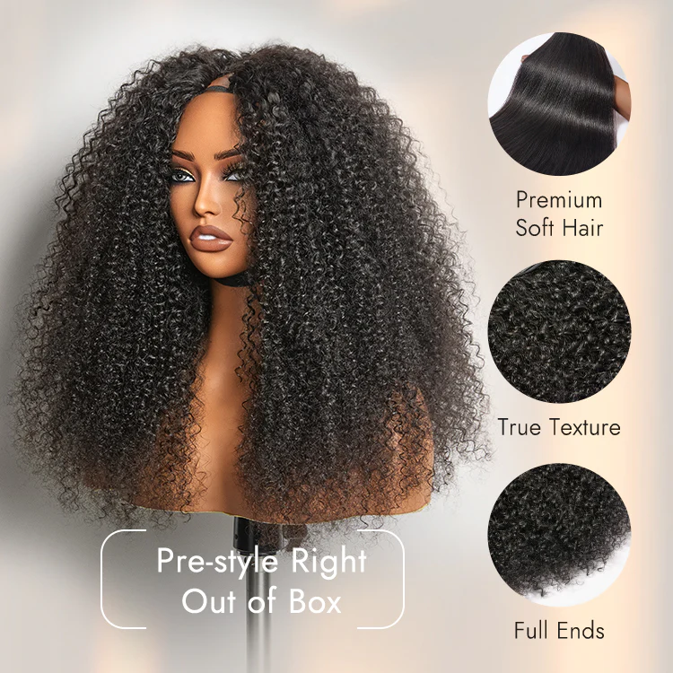 Tiktok Exclusive Deal | Luvme Too Easy Texture™ Wig 180% Density Kinky Curly / Yaki Straight Glueless V Part Flexi-Fit Drawstring Wig - Image 7